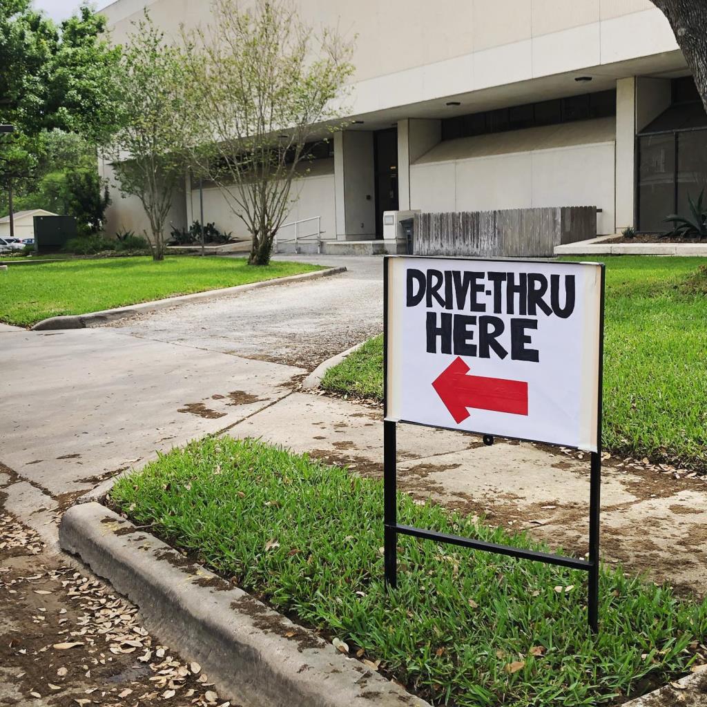 Library drive-thru sign