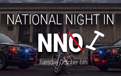 Police cars in front of City Hall. 