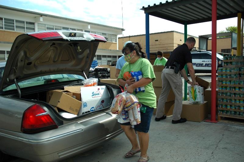 Food Bank drive up distribution 12