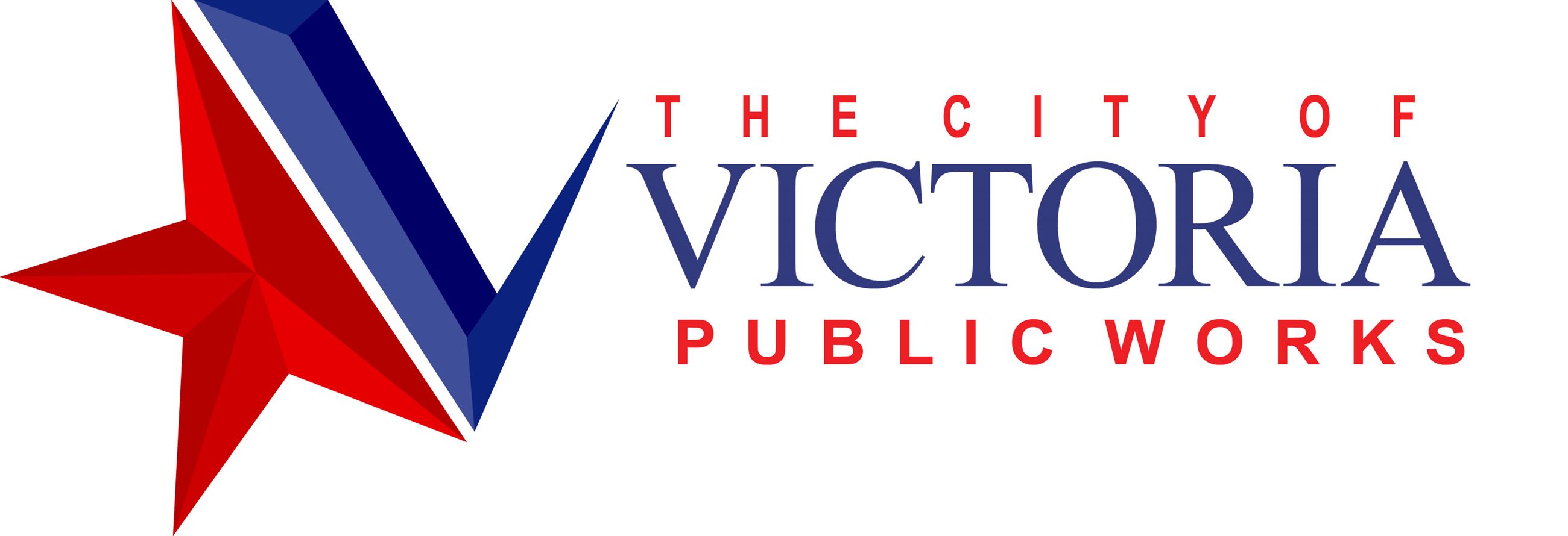 Public Works logo with blue-and-red City of Victoria star