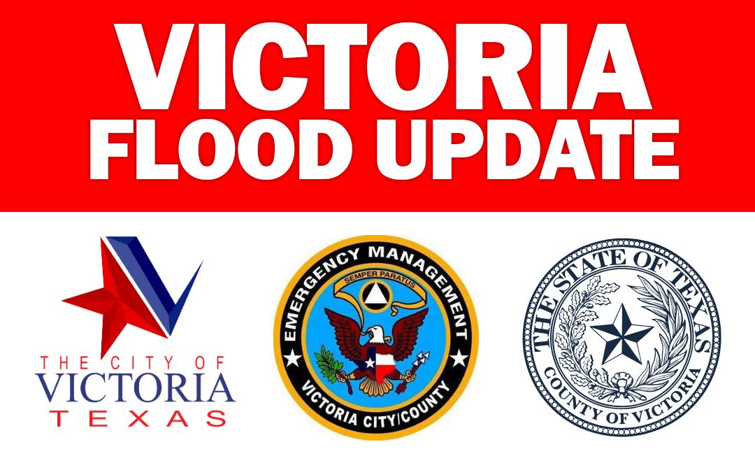 Victoria Flood Update. Logos for City, County and Office of Emergency Management
