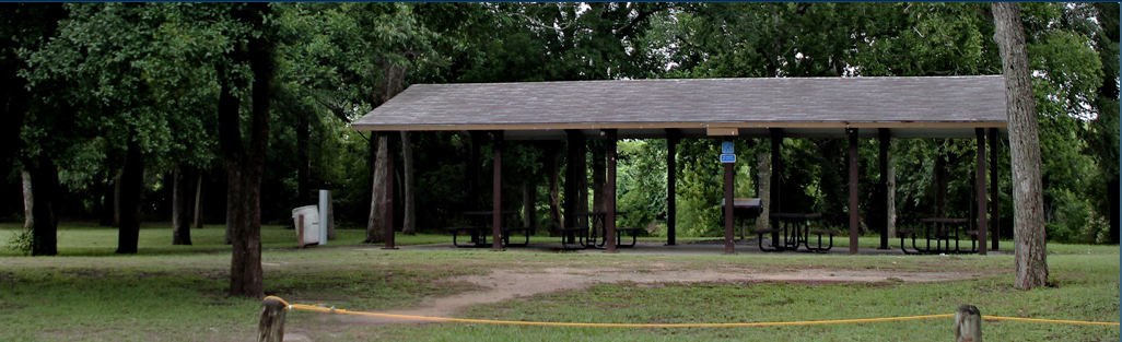 Wooden Park Shelter at Riverside Park