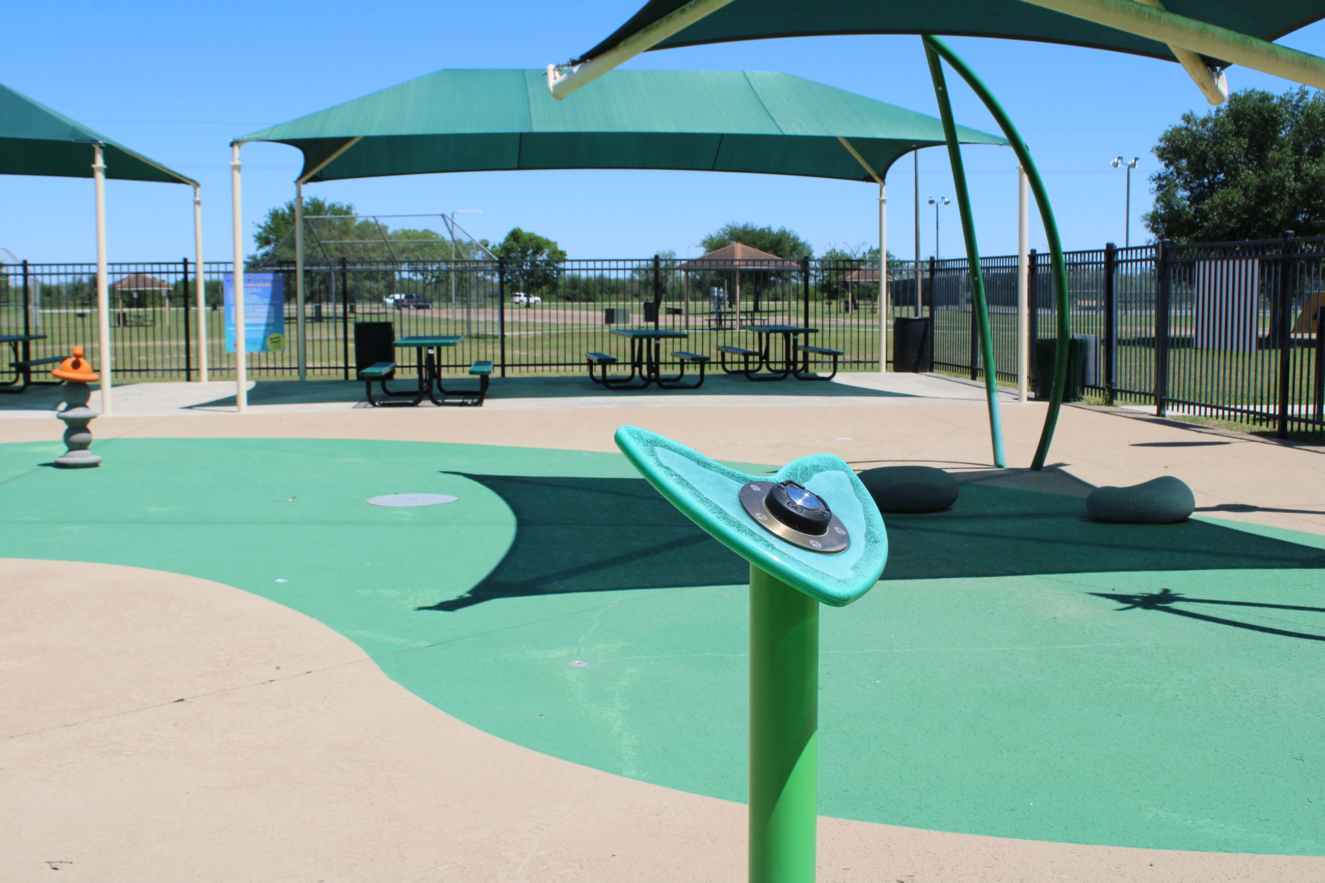 Ethel Lee Tracy Park splash pad activator button