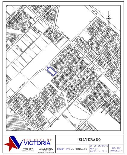 A map highlighting the Silverado subdivision